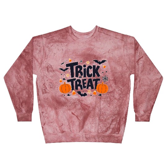Halloween Pumpkin and Bat Trick or Treat Design Blast Sweatshirts