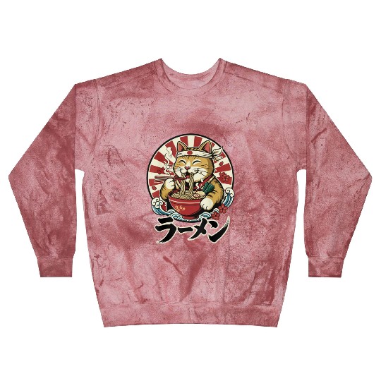 Victory Cat Ramen Illustration Blast Sweatshirts