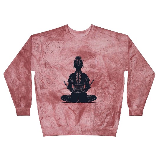 Serene Samurai Girl Silhouette Design Blast Sweatshirts