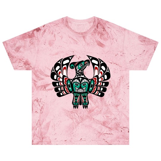 Native American Red Black Green Haida Thunderbird Blast T Shirts