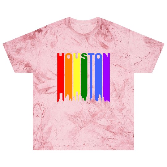 Houston Texas Rainbow Skyline LGBT Gay Pride Blast T Shirts