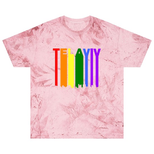 Tel Aviv Israel Skyline Rainbow LGBT Gay Pride Blast T Shirts