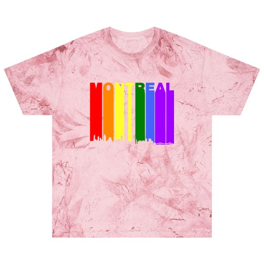 Montreal Quebec Skyline Rainbow LGBT Gay Pride Blast T Shirts