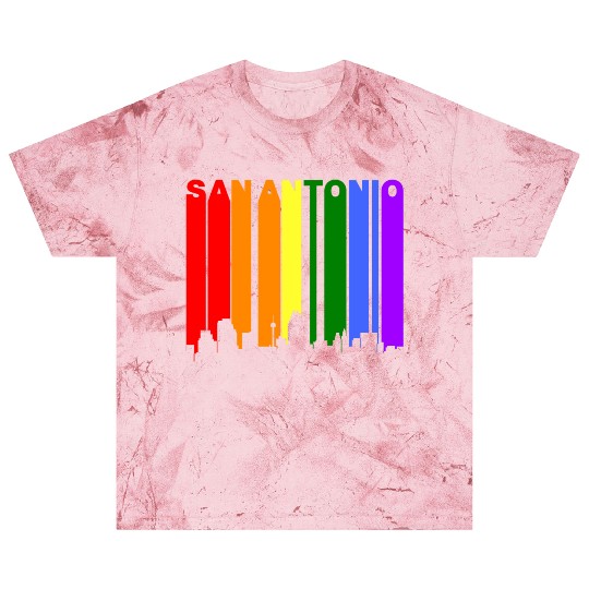 San Antonio Texas Gay Pride Rainbow Skyline Blast T Shirts