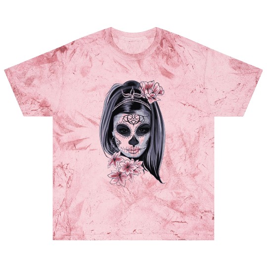 mask zombie girl flower Blast T Shirts