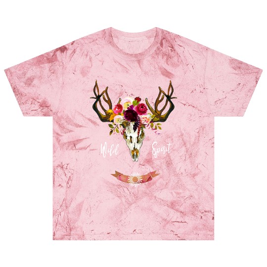 Bohemian Skull Boho Tribal Floral Wild Spirit Gift Blast T Shirts