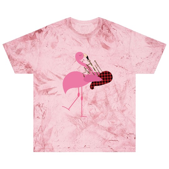 Cute Pink Flamingo Playing Bagpipes Musician Gift Blast T Shirts