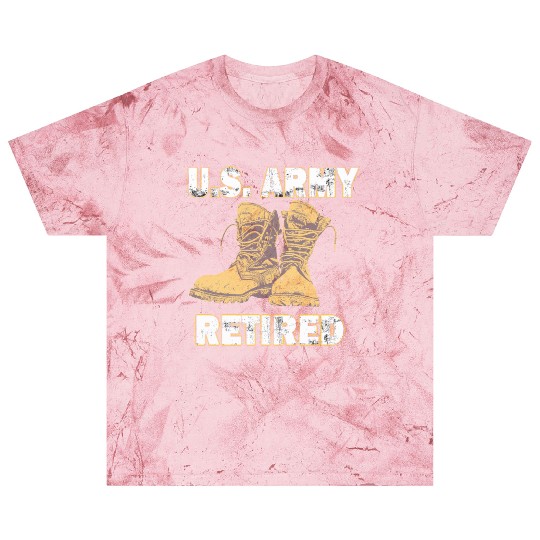 US Army Retired Distressed With Logo Short Sleeve Blast T Shirts