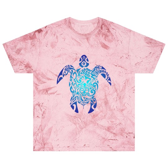 Tribal Sea Turtle Ocean Blue Hawaii Polynesian Blast T Shirts