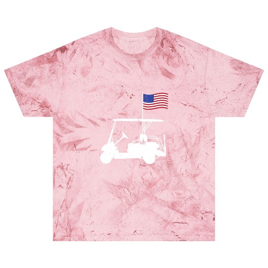 Funny Patriotic Golf Wear USA Flag Golf Cart Blast T Shirts