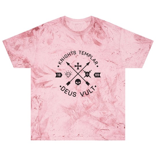 Knights Templar Deus Vult Cross and Skull Medieval Blast T Shirts