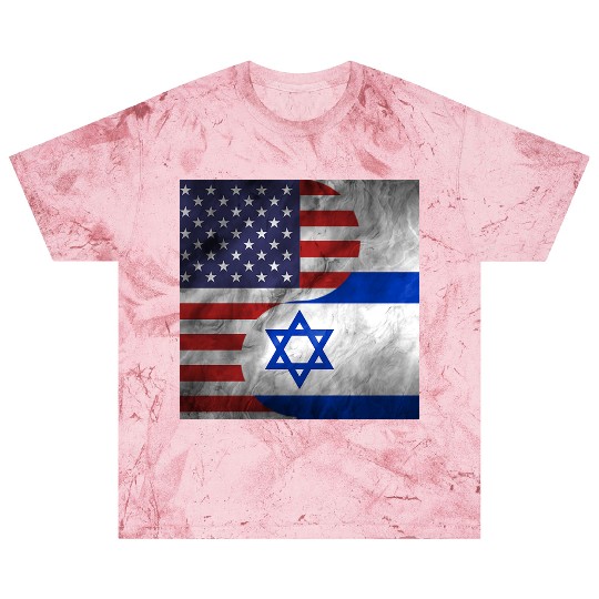 USA Israel Dual Yin Yang Flag Blast T Shirts