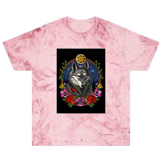 Psychedelic Wolf Blast T Shirts