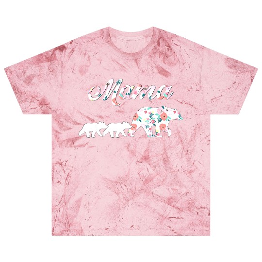 Floral Mama Bear Mom of 2 Mama Bear and Cubs Blast T Shirts