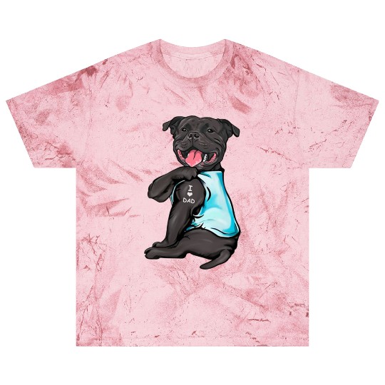 Staffordshire Bull Terrier Tattoos I Love Dad Sitt Blast T Shirts