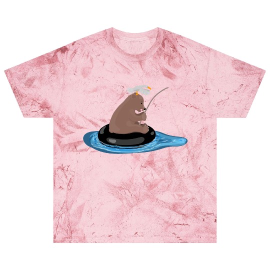 Cute bear cub fishing cartoon illustration Blast T Shirts