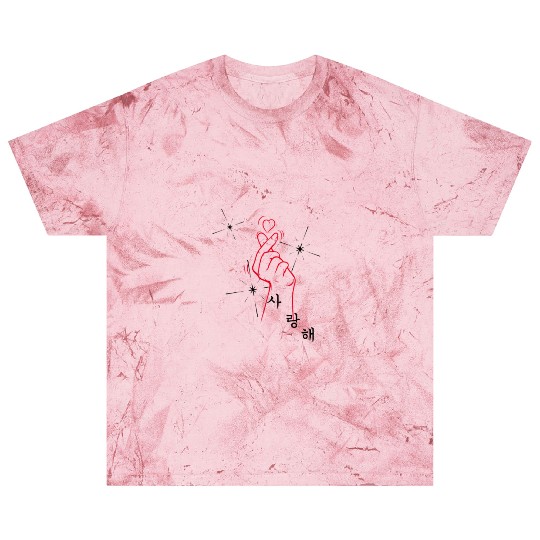 Saranghae KPop Finger Heart Pocket Korean Love Blast T Shirts