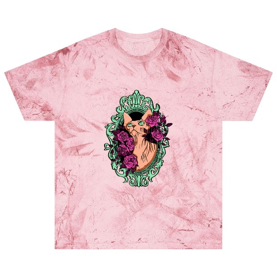 Peach Sphynx Cat With Roses Blast T Shirts