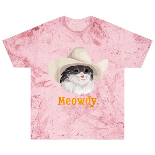 Meowdy Sad Cat Wearing a Cowboy Hat Meme Blast T Shirts