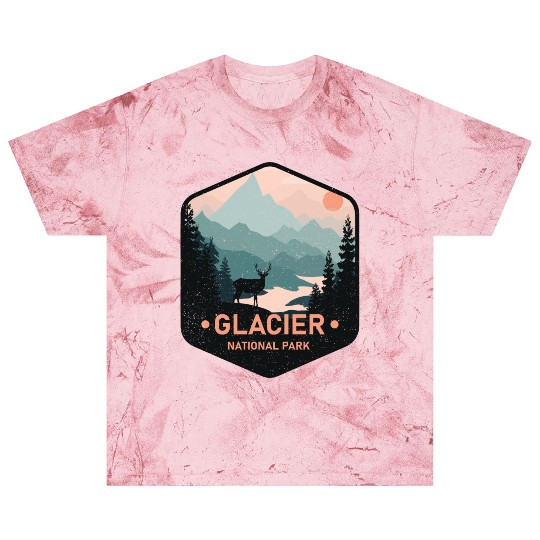 Vintage Glacier National Park Deer Mountains Gift Blast T Shirts