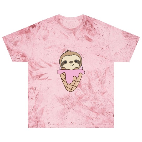 Sloth Pink Ice Cream Waffle Cute Animals For Kids Blast T Shirts
