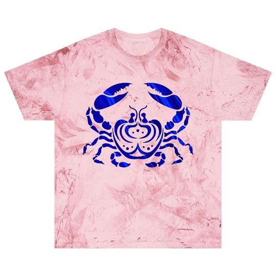 Blue Foil Crab, Tribal Art Style Blast T Shirts