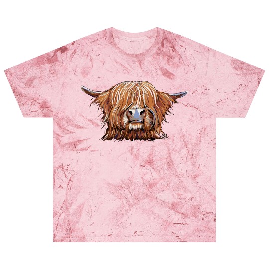 Highland Cow Print Animal Print ' Charmer ' Blast T Shirts