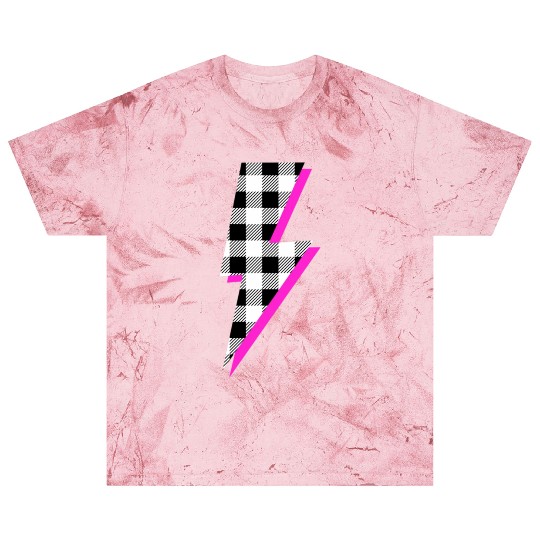 Buffalo Plaid Lightning Bolt Pink Shadow Graphic P Blast T Shirts