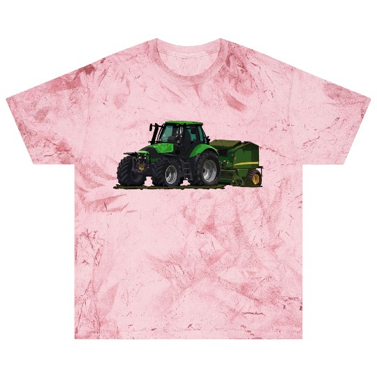 Light green tractor with a baler Blast T Shirts