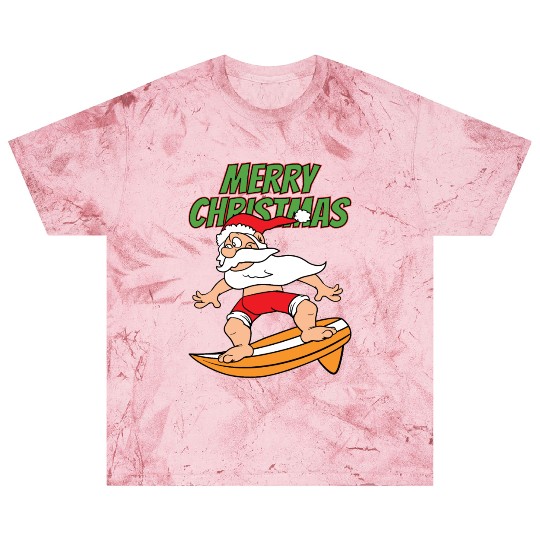 Merry Christmas Santa Claus Surfer Blast T Shirts