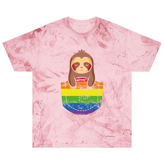 Pocket Sloth LGBTQ Rainbow Flag Pride Month Gay Blast T Shirts