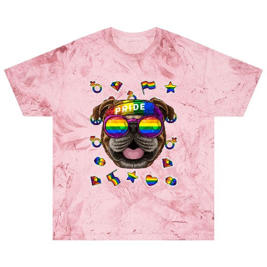 LGBT Bulldog Gay Pride Month Dog Rainbow Lesbian Blast T Shirts