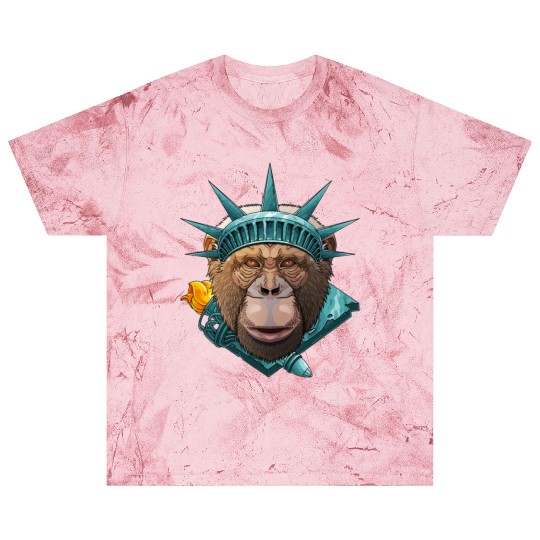 Statue Of Liberty Chimpanzee 4th Of July Animal US Blast T Shirts