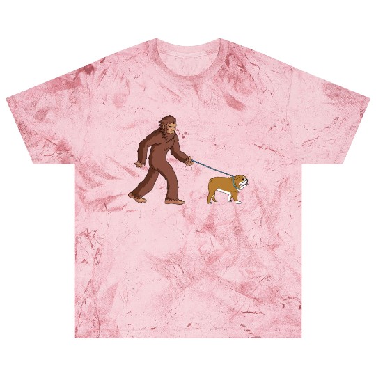 Bigfoot Sasquatch Walking English Bulldog Blast T Shirts