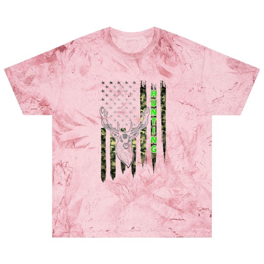 Deer Hunting American Flag Whitetail Buck Antlers Blast T Shirts