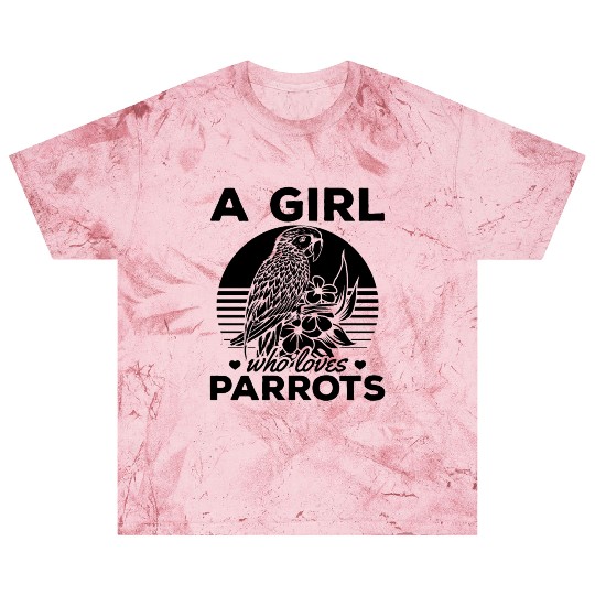 A Girl Who Loves Parrots I Cockatiel Parrot Bird Blast T Shirts