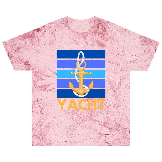 YACHT ANCHOR ORANGE AND BLUE OCEAN SEA CAPTAIN Blast T Shirts