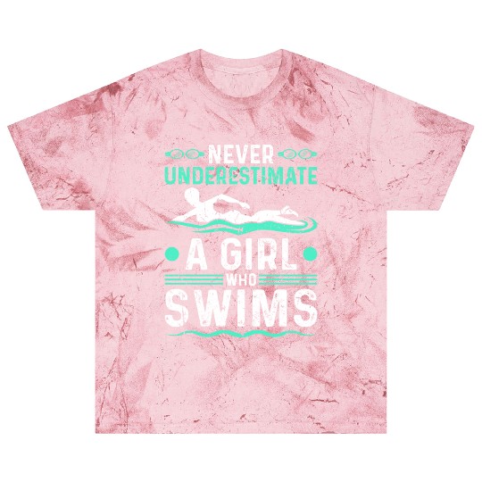 Never Underestimate Girl Swim Blast T Shirts