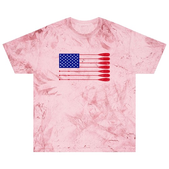 Cool Distressed American Flag Rowing Oar Funny Blast T Shirts
