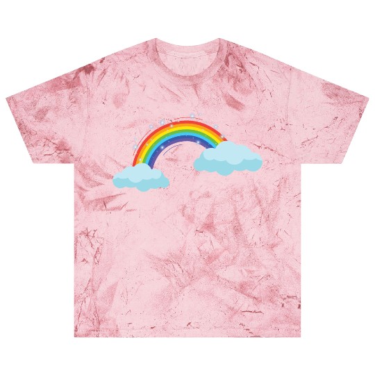 Colorful Rainbow With Clouds Blast T Shirts