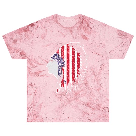 US Flag Native American Chief Traditional Indian Blast T Shirts