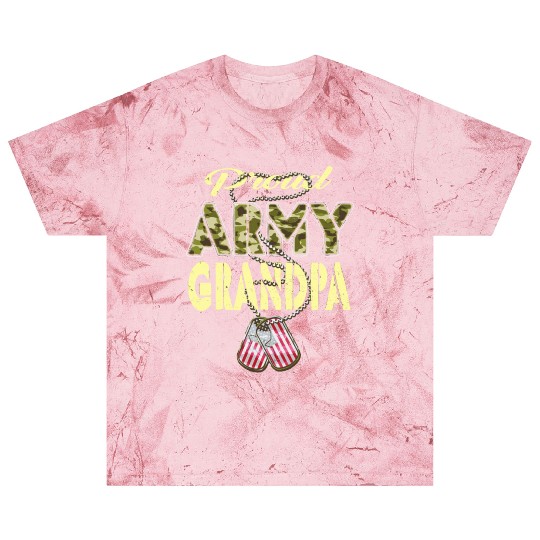 Proud Army Grandpa Camo Us Dog Tag Military Grandf Blast T Shirts