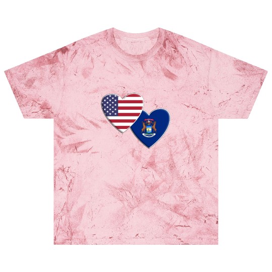 USA American State Of Michigan Flag Patriotic 4th Blast T Shirts