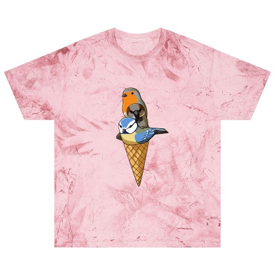 Funny Birds Ice Cream Robin, Blue Tit and House Blast T Shirts
