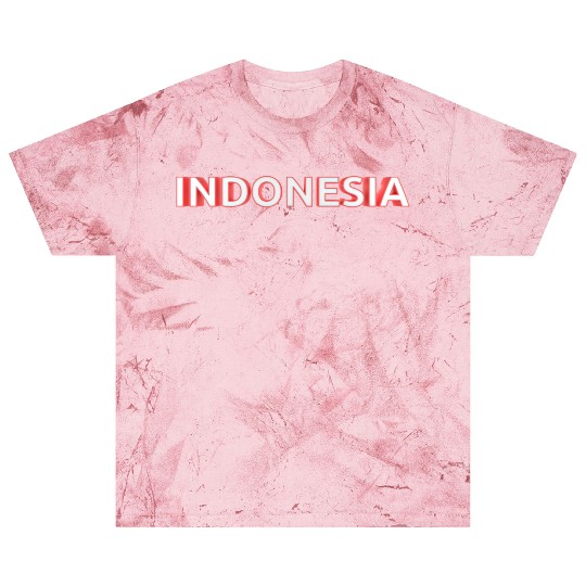 text indonesia red and white color bold style 3d Blast T Shirts