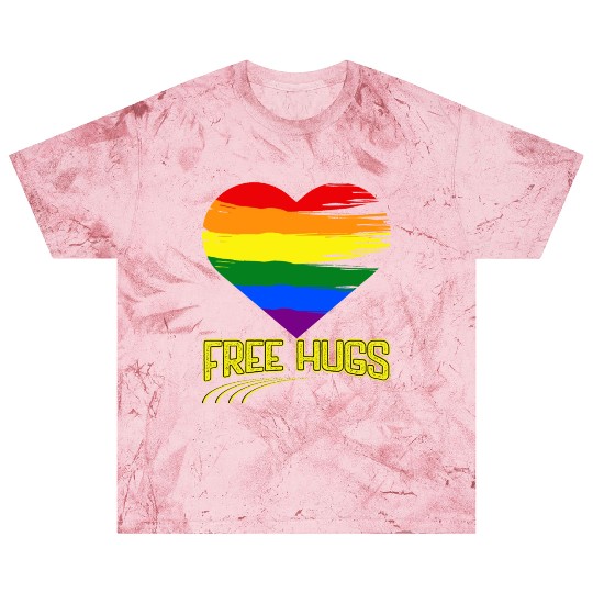 Free Hugs - Heart Festival Love LGBT Pride Rainbow Blast T Shirts