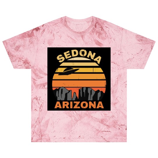 Sedona Arizonna Retro Sunset and UFO Blast T Shirts