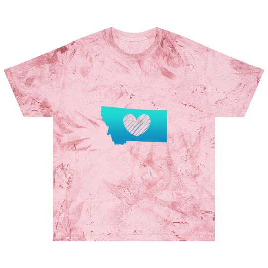 Montana Map Heart Blast T Shirts