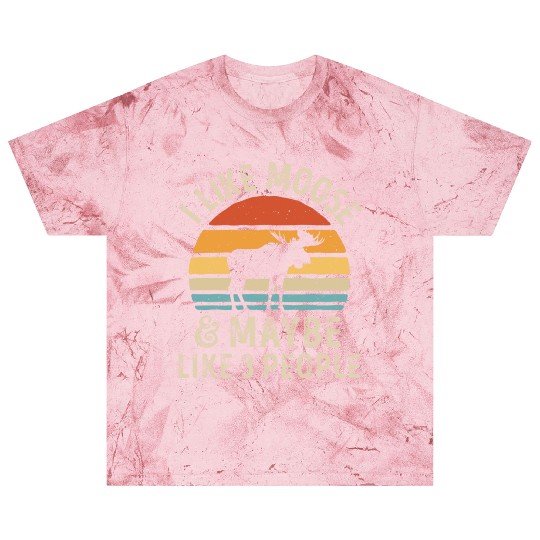 I Like Moose and Maybe 3 People Retro Sunset Vinta Blast T Shirts
