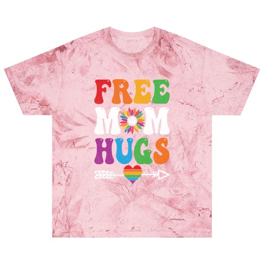 Free Mom Hugs Blast T Shirts Sunflower Rainbow Heart LGBT